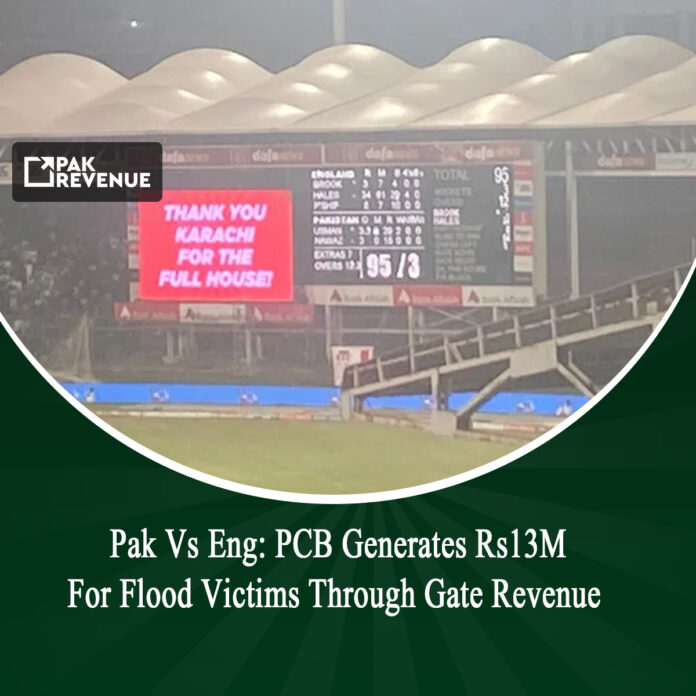 Pak Vs Eng: PCB Generates Rs13M For Flood Victims Through Gate Revenue