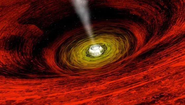 This animation illustrates the activity surrounding a black hole. While the matter that has passed the black hole's event horizon can't be seen, material swirling outside this threshold is accelerated to millions of degrees and radiates in X-rays. Nasa Solar System Exploration/File
